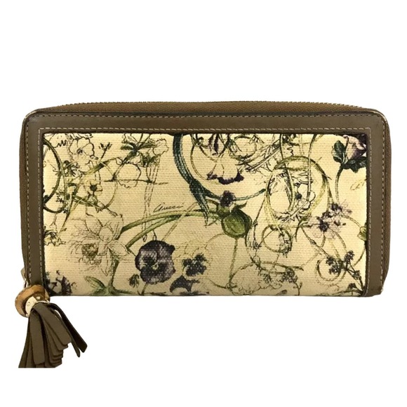 Japan Exclusive Gucci Flora Bamboo Wallet - Picture 1 of 15